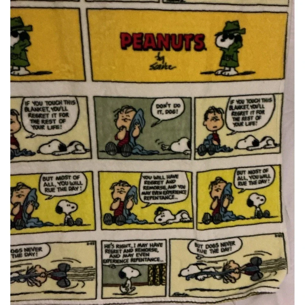 Berkshire Blanket Peanuts Linus‎ Snoopy Comic Strip 100% Polyester Throw 55x70